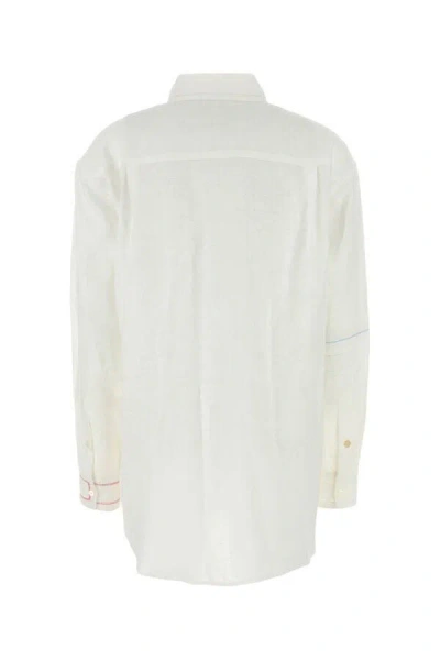 Marni Camicia In Lino Bianco Donna In White