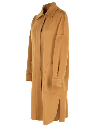Max Mara Oversize Cashmere Coat In Brown