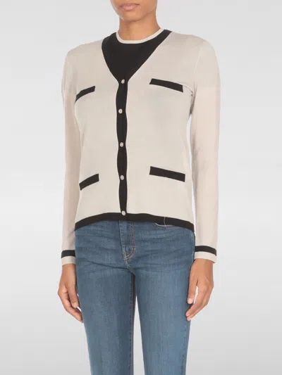 Max Mara Kenya Ecru Wool Cardigan In Multicolor
