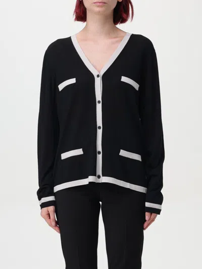 Max Mara V-neck Button-down Sweater With Contrasting Trim In White