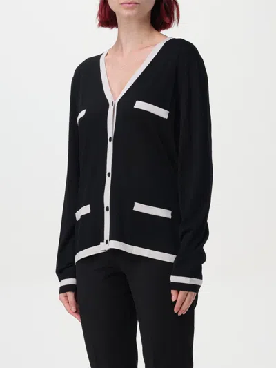 Max Mara V-neck Button-down Sweater With Contrasting Trim In White
