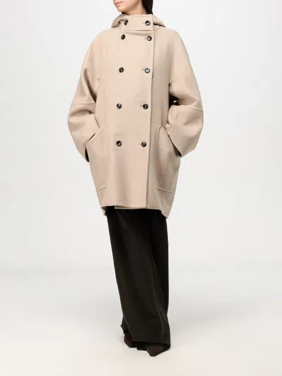 Max Mara Oversized Hooded Coat Patch Pockets In Cream