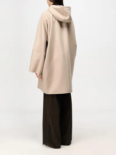 Max Mara Oversized Hooded Coat Patch Pockets In Cream