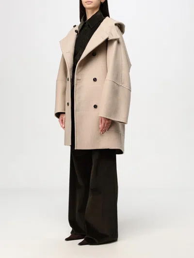 Max Mara Oversized Hooded Coat Patch Pockets In Cream
