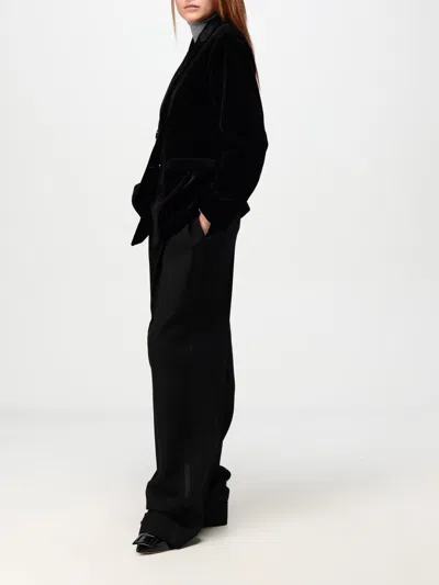 Max Mara Street Pleated Cotton Twill Tapered Pants In Black