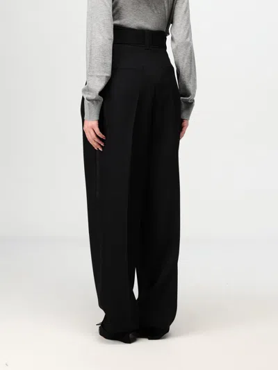 Max Mara Street Pleated Cotton Twill Tapered Pants In Black