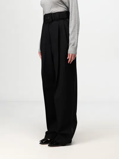 Max Mara Street Pleated Cotton Twill Tapered Pants In Black