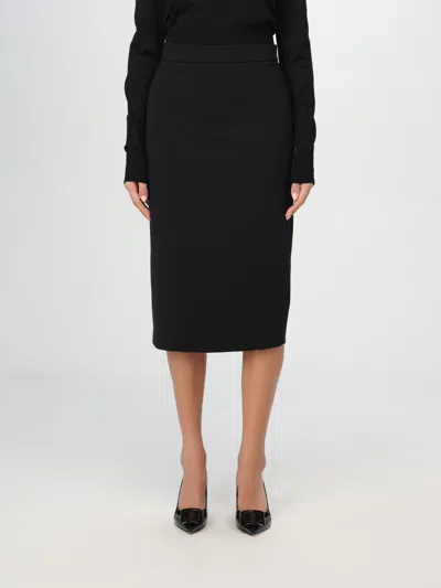 Max Mara Alce Viscose Crepe Skirt In Black