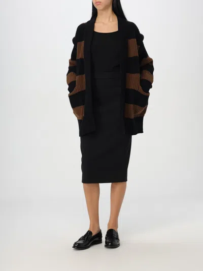 Max Mara Alce Viscose Crepe Skirt In Black