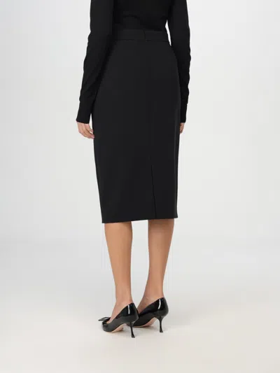 Max Mara Alce Viscose Crepe Skirt In Black