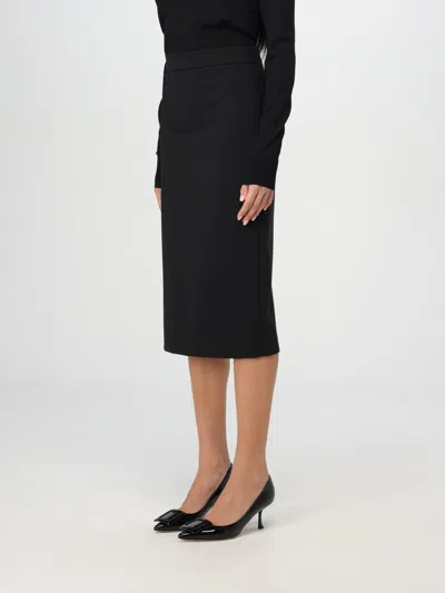 Max Mara Alce Viscose Crepe Skirt In Black