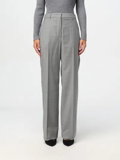 Max Mara Waistband Loop Casual Pants In Gray