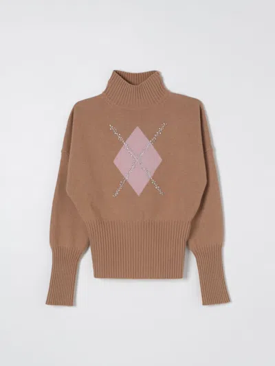 Max Mara Nuccia Camel Sweater/tank/top In Brown