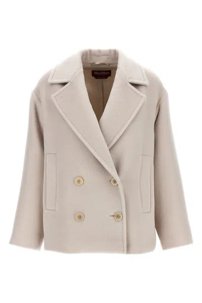 Max Mara Filovia Coats And Trench Coats Beige In Metallic