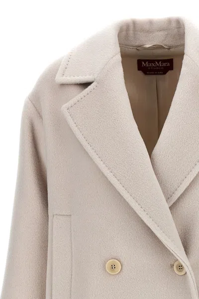 Max Mara Filovia Coats And Trench Coats Beige In Metallic