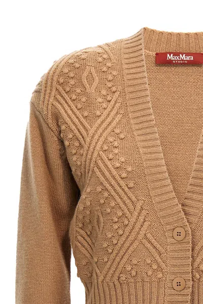Max Mara Studio Women 'lella' Cardigan In Brown