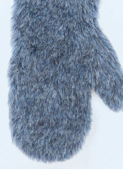 Max Mara Alpaca And Wool Mittens In Blue