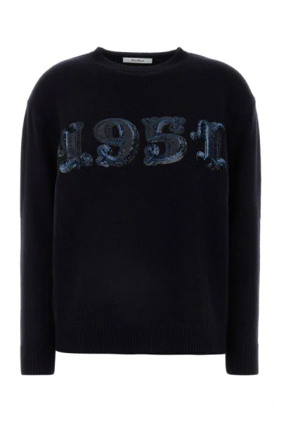 Max Mara Black Wool Blend Plata Sweater In Black