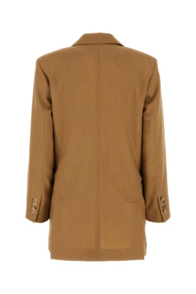 Max Mara Women Camel Twill Mirko Blazer In Brown