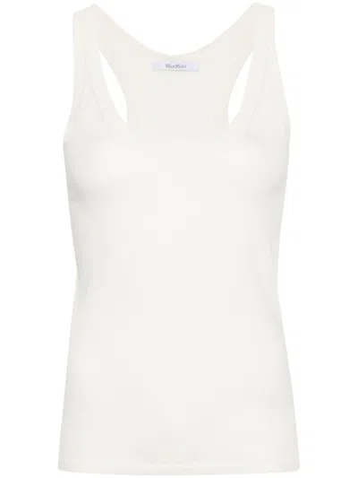 Max Mara Knitted Cashmere Tank Top With Racerback In Multicolor