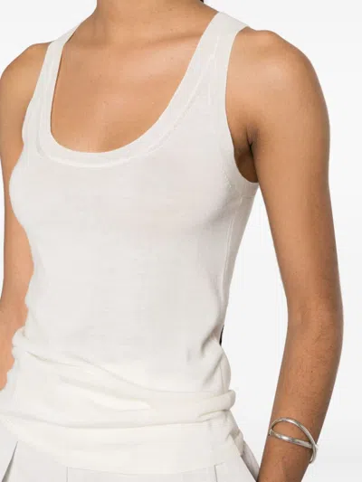 Max Mara Knitted Cashmere Tank Top With Racerback In Multicolor