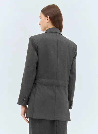 Max Mara Double-breasted Wool Blazer In Gray