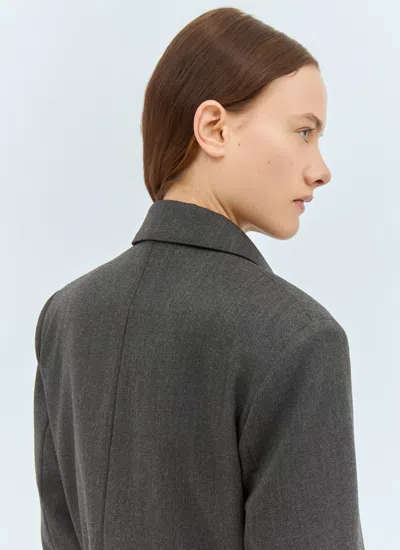 Max Mara Double-breasted Wool Blazer In Gray