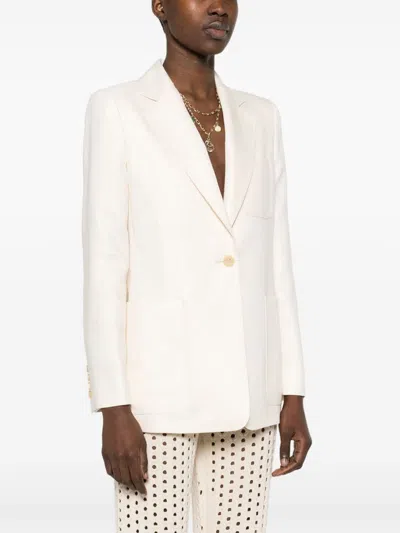 Max Mara Womens Sand Mosa Single-breasted Linen-cotton Blend Blazer In Multicolor