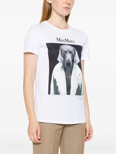 Shop Max Mara Women Printed Cotton T-shirt In Multicolor
