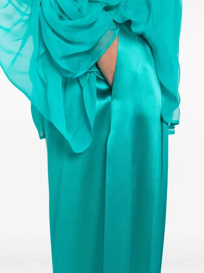 Max Mara Women Satin Wide-leg Silk Trousers In Multicolor
