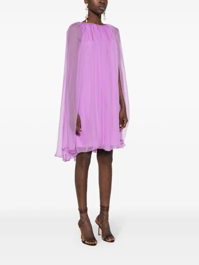 Max Mara Breezy And Beautiful Silk Chiffon Flared Dress In Multicolor