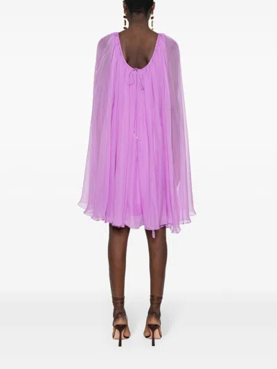 Max Mara Breezy And Beautiful Silk Chiffon Flared Dress In Multicolor