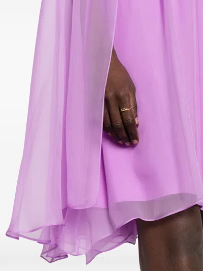 Max Mara Breezy And Beautiful Silk Chiffon Flared Dress In Multicolor