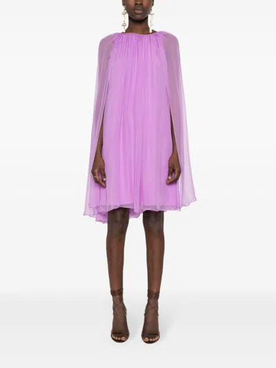 Max Mara Breezy And Beautiful Silk Chiffon Flared Dress In Multicolor
