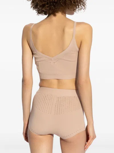 Max Mara Ribbed Texture Cropped Sleeveless Top In Multicolor