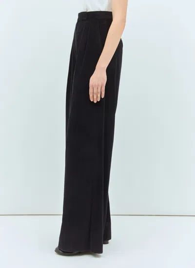 Max Mara Women Wide-leg Corduroy Pants In Blue