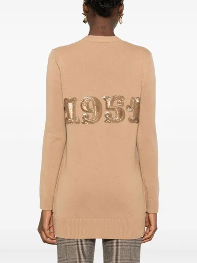 Max Mara Sequin Embellished Wool Cashmere Cardigan In Multicolor