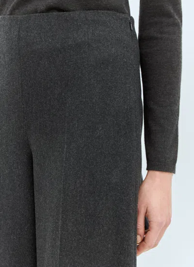 Max Mara Wide-leg Wool Felt Pants In Gray