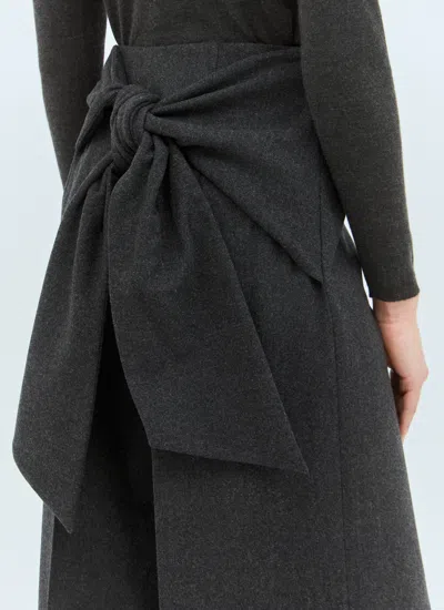 Max Mara Wide-leg Wool Felt Pants In Gray