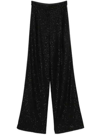 Max Mara Women Navigli Viscose Blend Trouser With Sequins In Black