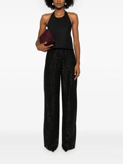 Max Mara Women Navigli Viscose Blend Trouser With Sequins In Black