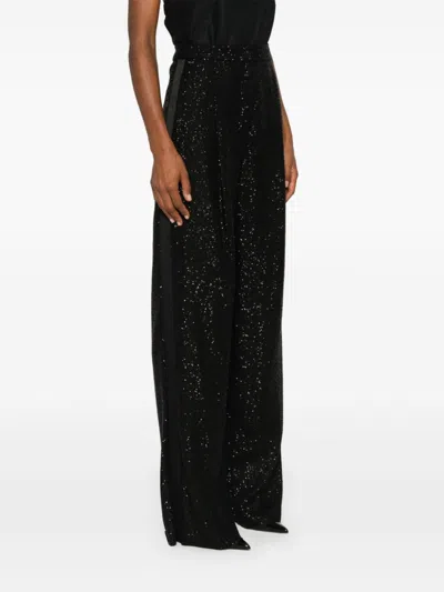 Max Mara Women Navigli Viscose Blend Trouser With Sequins In Black