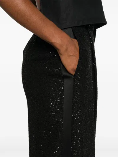 Max Mara Women Navigli Viscose Blend Trouser With Sequins In Black