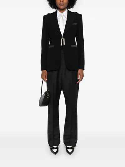 Max Mara Virgin Wool Tassel-fastened Blazer In Multicolor