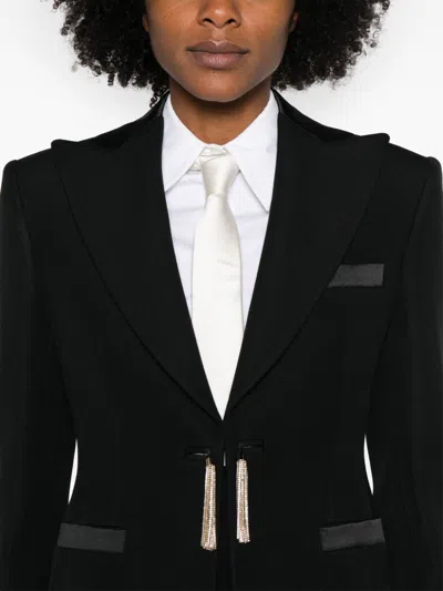 Max Mara Virgin Wool Tassel-fastened Blazer In Multicolor