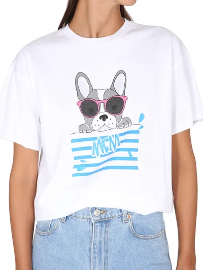 Mcm Graphic-print Short-sleeve T-shirt In White