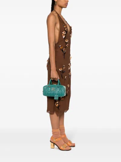 Miu Miu Women Arcade Leather Handbag In Multicolor