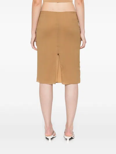 Miu Miu Women Chiffon Midi Skirt In Multicolor