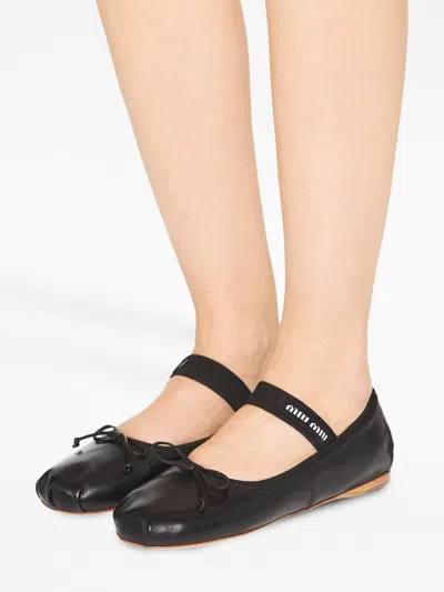 Miu Miu Satin Ballet Flats In Multicolor