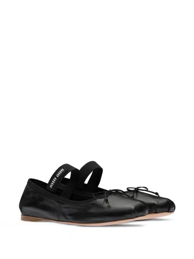 Miu Miu Satin Ballet Flats In Multicolor